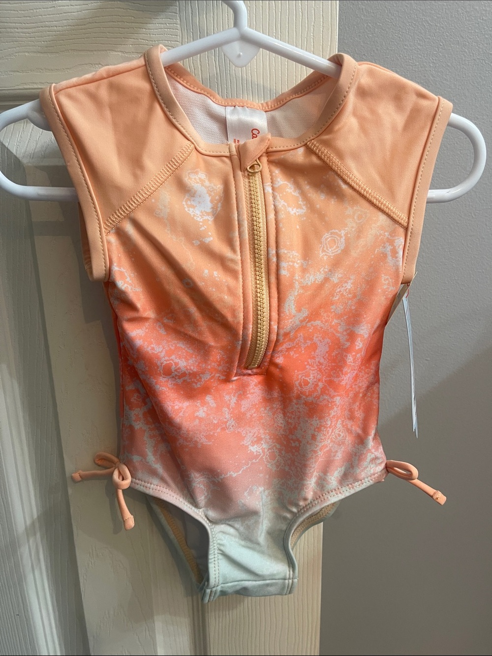 Cat & Jack Peach Orange Ombre One-Piece Swimsuit
